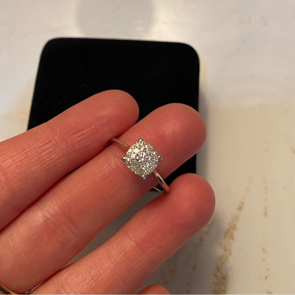 Real Diamond Ring - 14k White Gold